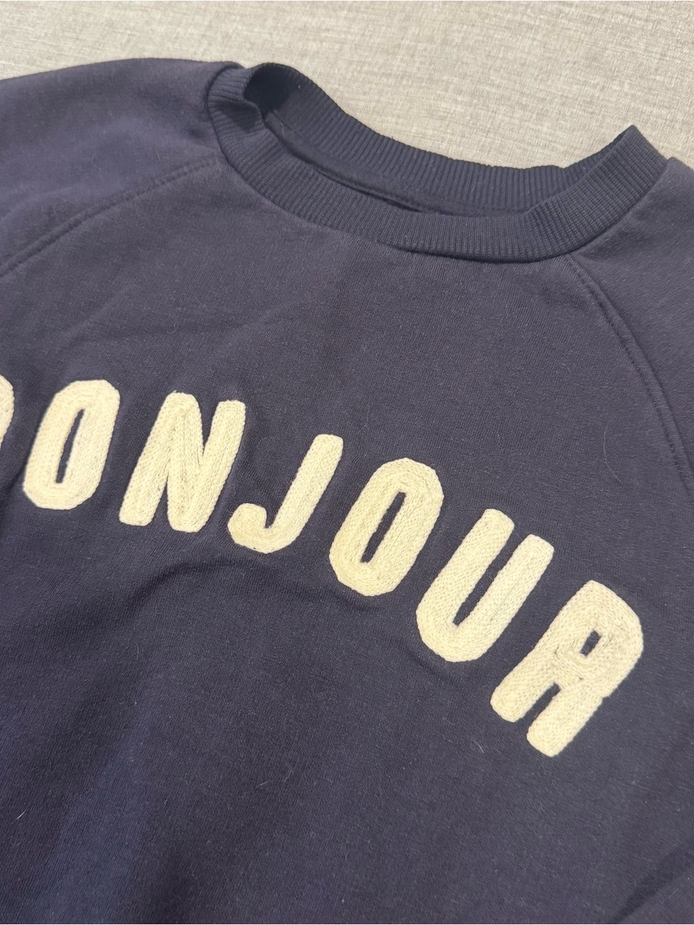 Girls Peyton & Parker Bonjour Embroidered Crewneck Sweater Navy Size 8 S